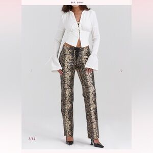 House of CB Serina Snake Print Vegan Leather Pants